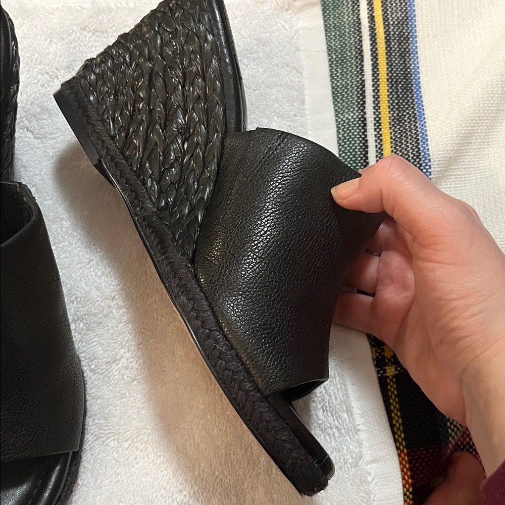 Vince Camuto Black Leather Mules - Picture 3 of 6